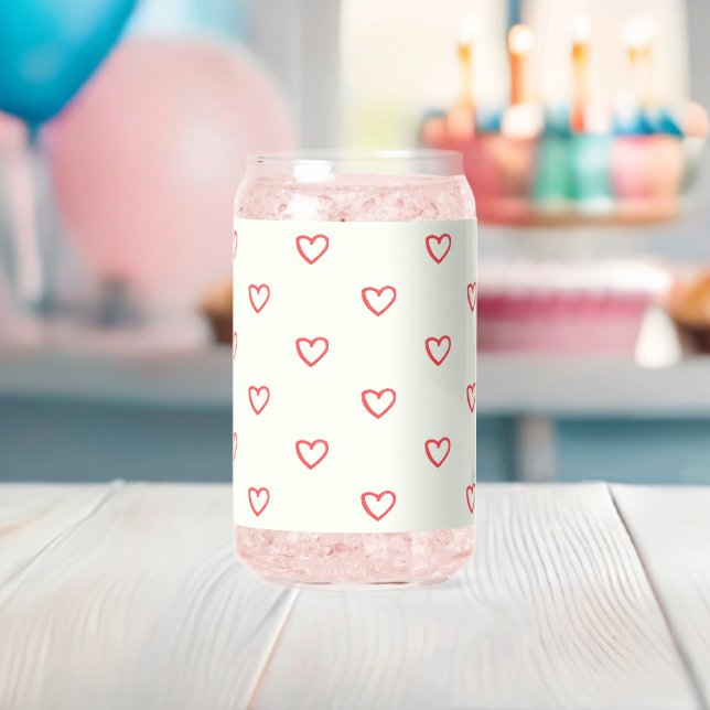 Muster des roten Herzens, Niedlich, Liebe Dosenglas (Insitu (Baby Party))