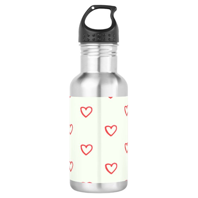 Muster des roten Herzens, Niedlich, Liebe Edelstahlflasche (Vorderseite)