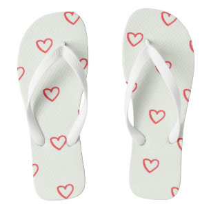 Muster des roten Herzens, Niedlich, Liebe Flip Flops
