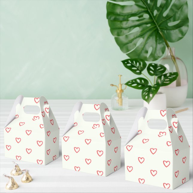 Muster des roten Herzens, Niedlich, Liebe Geschenkschachtel (Zahlreiche)