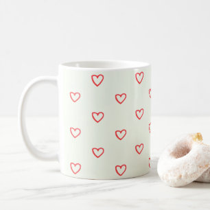 Muster des roten Herzens, Niedlich, Liebe Kaffeetasse