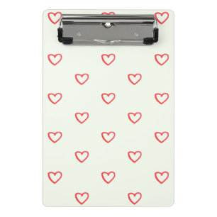 Muster des roten Herzens, Niedlich, Liebe Mini Klemmbrett