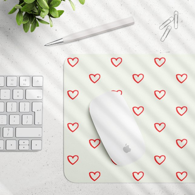 Muster des roten Herzens, Niedlich, Liebe Mousepad (Von Creator hochgeladen)