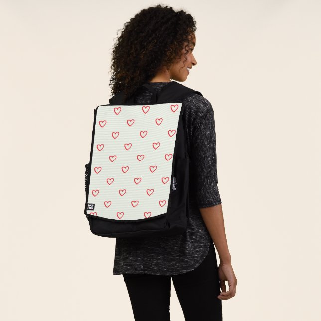 Muster des roten Herzens, Niedlich, Liebe Rucksack (Ausgewaschen)