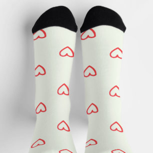 Muster des roten Herzens, Niedlich, Liebe Socken
