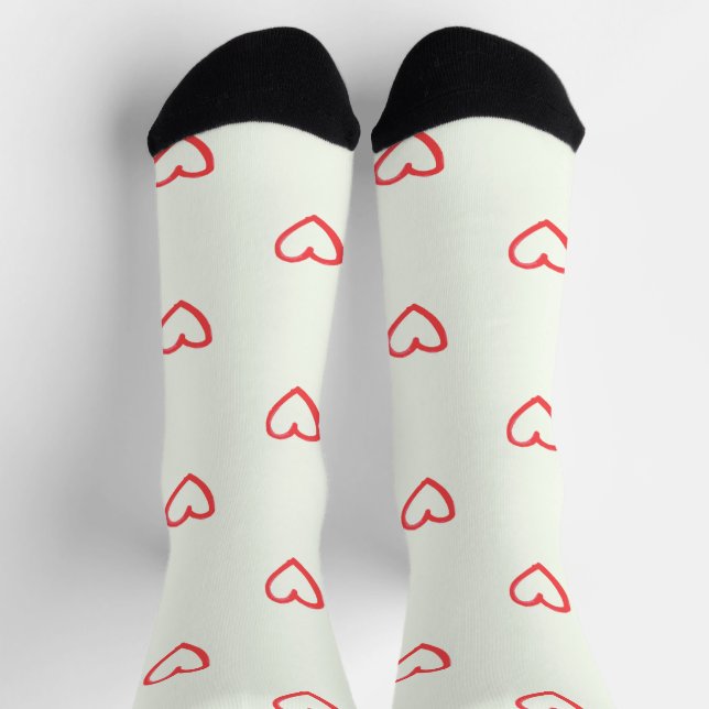 Muster des roten Herzens, Niedlich, Liebe Socken (Oben)