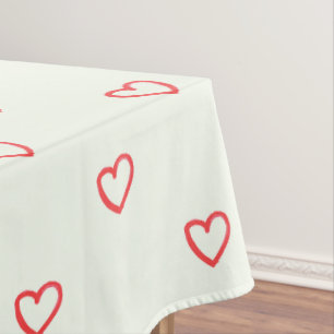 Muster des roten Herzens, Niedlich, Liebe Tischdecke
