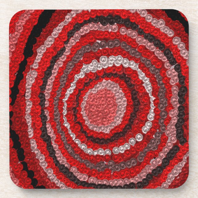 Muster des roten Kreises Getränkeuntersetzer (Vorderseite)