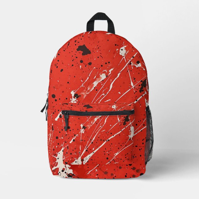Muster des roten Paint-Spritzers Bedruckter Rucksack (Vorderseite)
