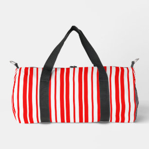 Muster des roten weißen vertikalen Streifens Duffle Bag