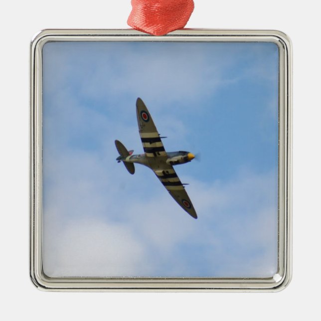 Muster des Spitfire MK IX MK923 Silbernes Ornament (Vorne)