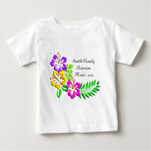 Muster des tropischen Hibiskus Baby T-shirt