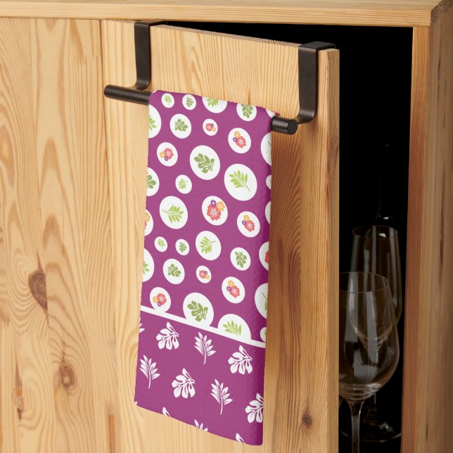 Muster des tropischen Hibiskus Geschirrtuch (Drittel gefaltet)