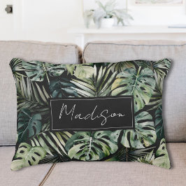 Muster des tropischen Regenwaldes in Aquarelltönen Dekokissen