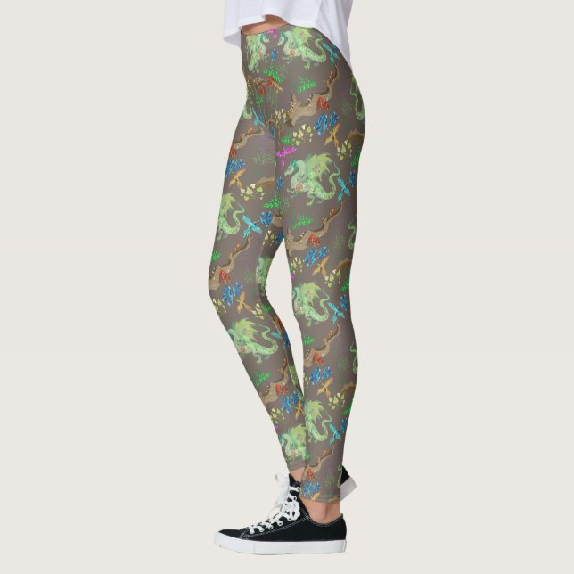 Muster des verzauberten Walddrachen Leggings (Links)