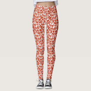 Muster des weißen roten Ozeans Leggings