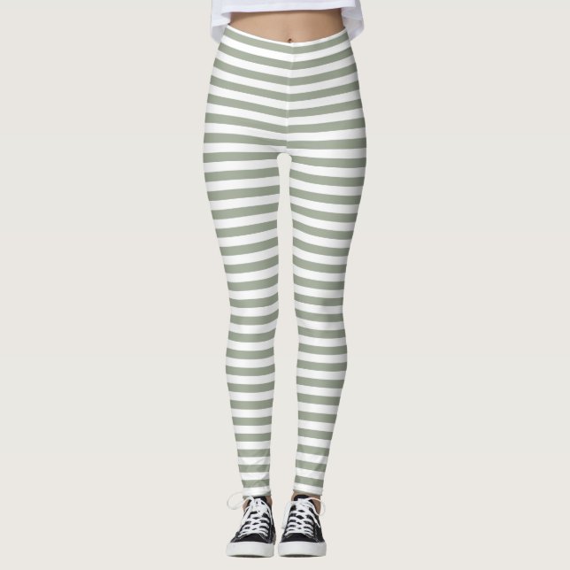 Muster des weißen Streifens Leggings (Vorderseite)