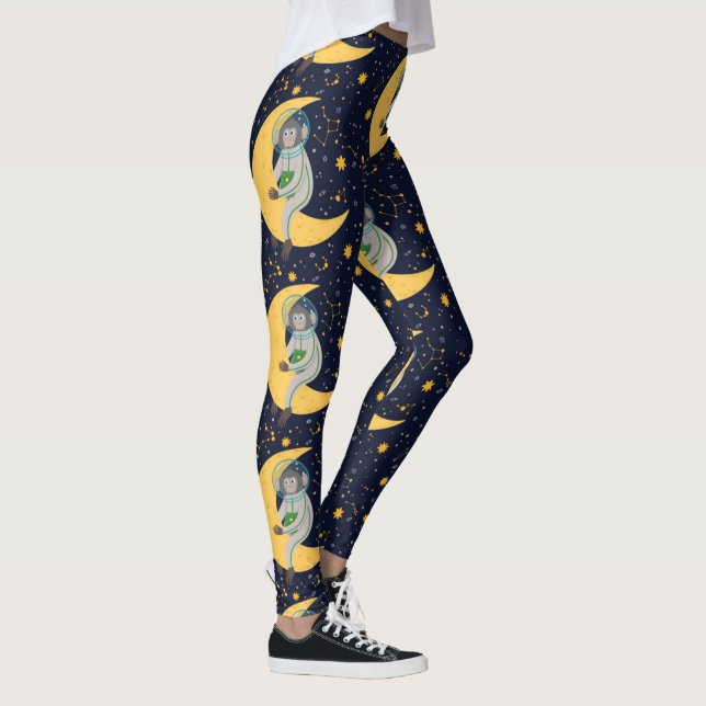 Muster des Weltraummonschlüssels Leggings (Rechts)
