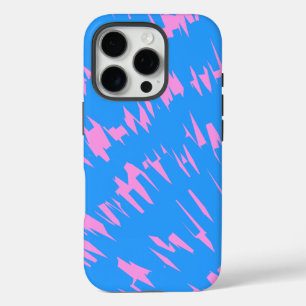 Muster-Design in Blau und Rosa iPhone 16 Pro Hülle