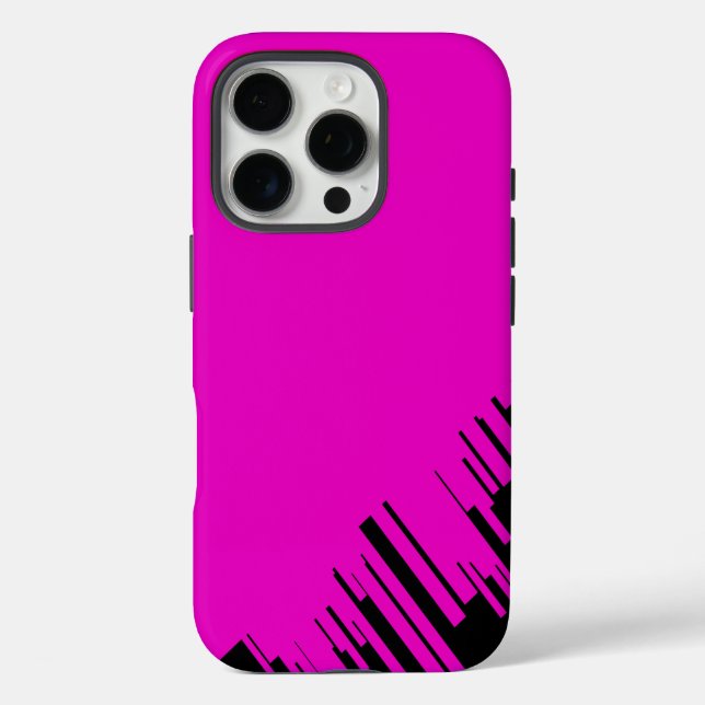Muster-Design in Hot Pink und Schwarz Case-Mate iPhone Hülle (Rückseite)