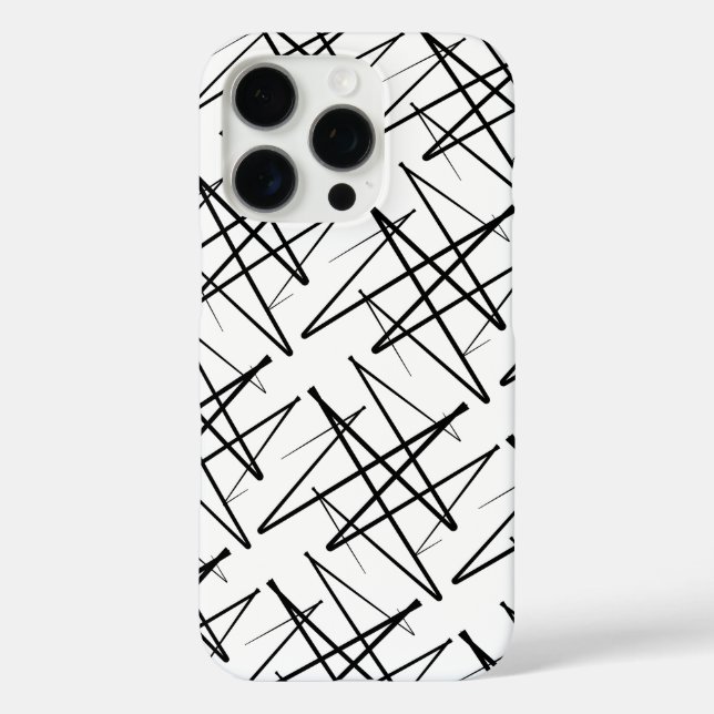 Muster-Design in Schwarz/Weiß Case-Mate iPhone Hülle (Rückseite)