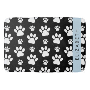 Muster, Dog Paws, Schwarz und Weiß, Ihr Name Badematte