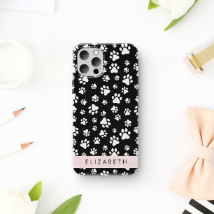 Muster, Dog Paws, Schwarz und Weiß, Ihr Name Case-Mate iPhone Hülle