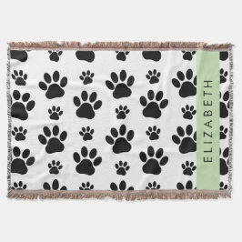 Muster, Dog Paws, Schwarz und Weiß, Ihr Name Decke