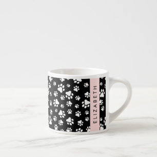 Muster, Dog Paws, Schwarz und Weiß, Ihr Name Espressotasse
