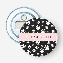 Muster, Dog Paws, Schwarz und Weiß, Ihr Name Flaschenöffner