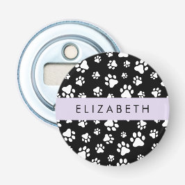 Muster, Dog Paws, Schwarz und Weiß, Ihr Name Flaschenöffner