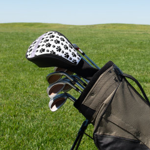 Muster, Dog Paws, Schwarz und Weiß, Ihr Name Golf Headcover