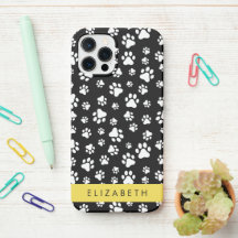 Muster, Dog Paws, Schwarz und Weiß, Ihr Name