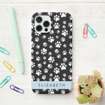 Muster, Dog Paws, Schwarz und Weiß, Ihr Name