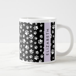 Muster, Dog Paws, Schwarz und Weiß, Ihr Name Jumbo-Tasse