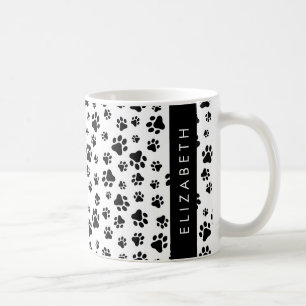 Muster, Dog Paws, Schwarz und Weiß, Ihr Name Kaffeetasse