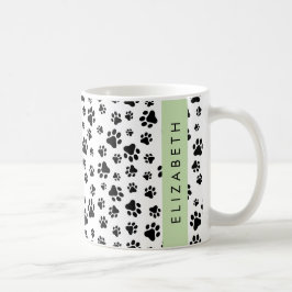 Muster, Dog Paws, Schwarz und Weiß, Ihr Name Kaffeetasse