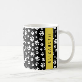 Muster, Dog Paws, Schwarz und Weiß, Ihr Name Kaffeetasse