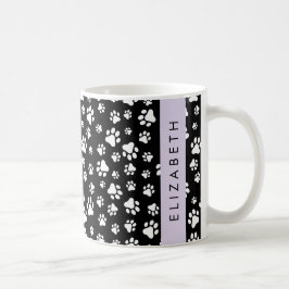 Muster, Dog Paws, Schwarz und Weiß, Ihr Name Kaffeetasse