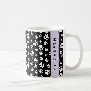 Muster, Dog Paws, Schwarz und Weiß, Ihr Name Kaffeetasse