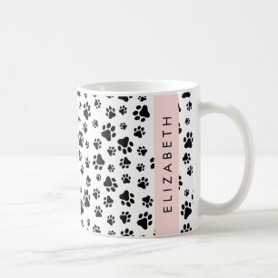 Muster, Dog Paws, Schwarz und Weiß, Ihr Name Kaffeetasse