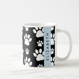 Muster, Dog Paws, Schwarz und Weiß, Ihr Name Kaffeetasse