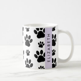 Muster, Dog Paws, Schwarz und Weiß, Ihr Name Kaffeetasse