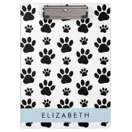 Muster, Dog Paws, Schwarz und Weiß, Ihr Name Klemmbrett