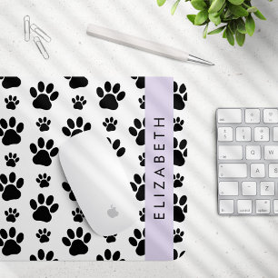 Muster, Dog Paws, Schwarz und Weiß, Ihr Name Mousepad