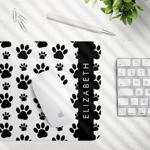 Muster, Dog Paws, Schwarz und Weiß, Ihr Name Mousepad