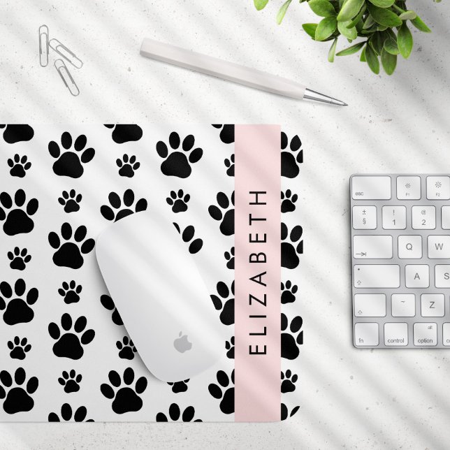 Muster, Dog Paws, Schwarz und Weiß, Ihr Name Mousepad (Von Creator hochgeladen)