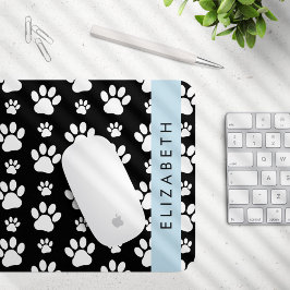 Muster, Dog Paws, Schwarz und Weiß, Ihr Name Mousepad