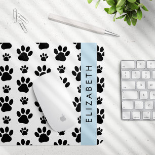 Muster, Dog Paws, Schwarz und Weiß, Ihr Name Mousepad