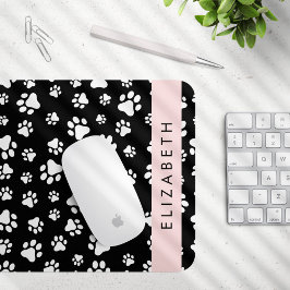 Muster, Dog Paws, Schwarz und Weiß, Ihr Name Mousepad